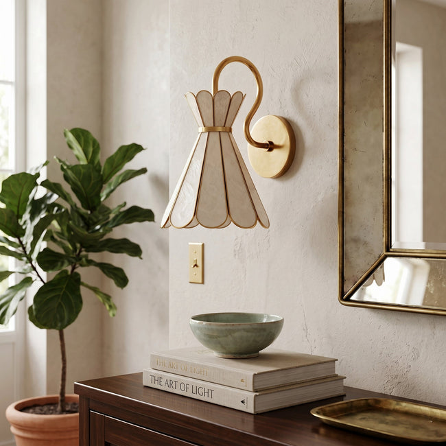Brass & Shell Botanical Wall Light