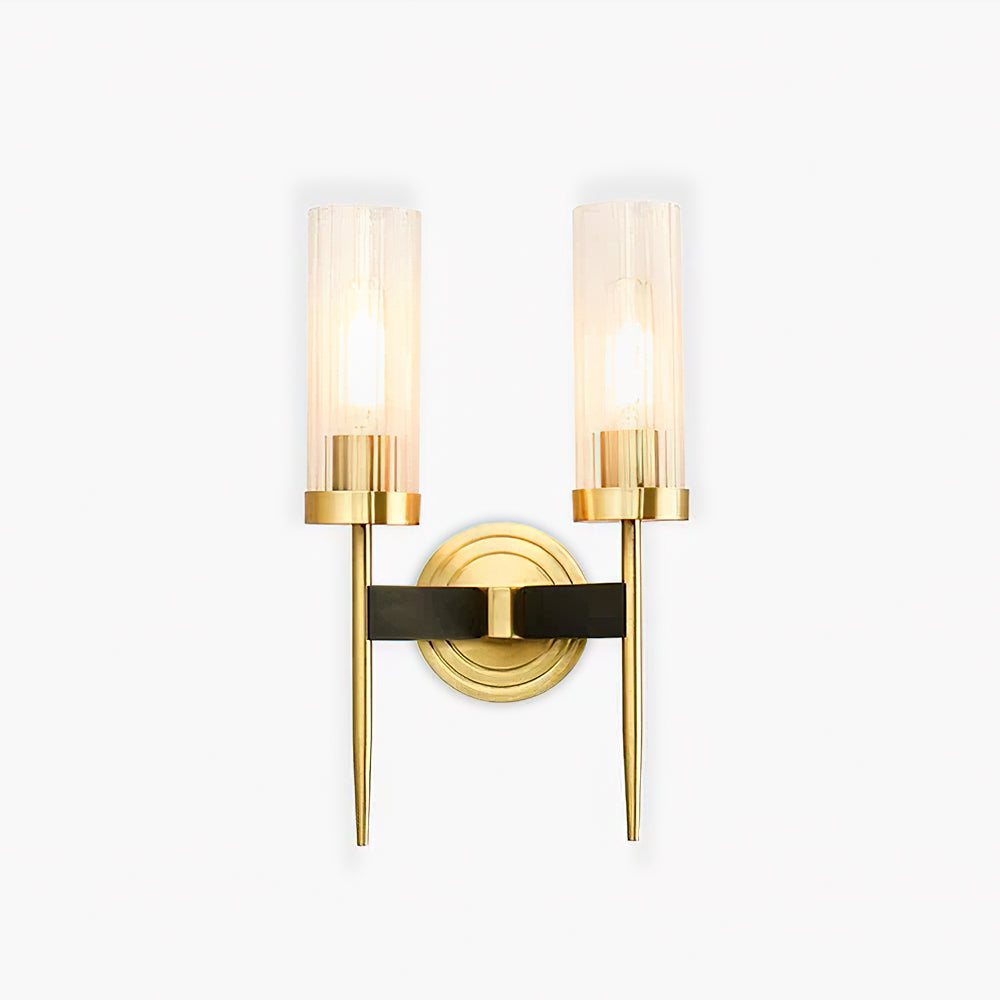 Brass Glass Candlestick Wall Sconce