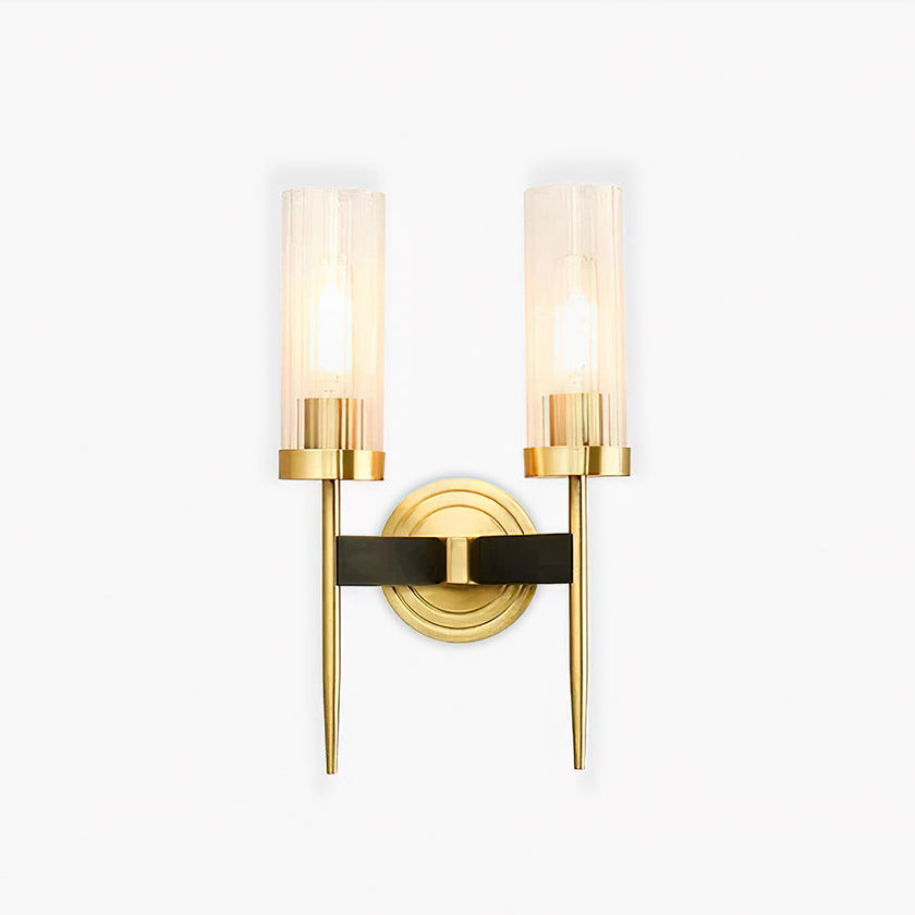 Brass Glass Candlestick Wall Sconce