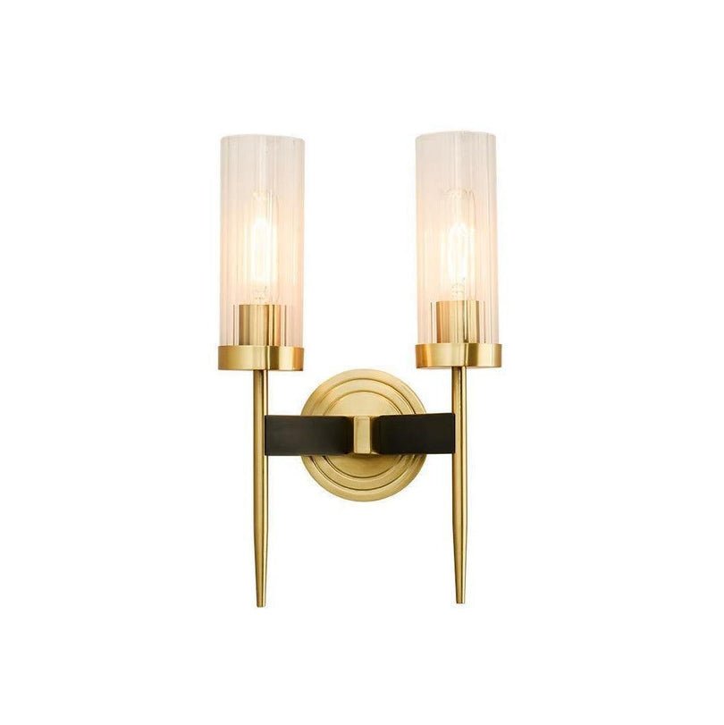 Brass Glass Candlestick Wall Sconce