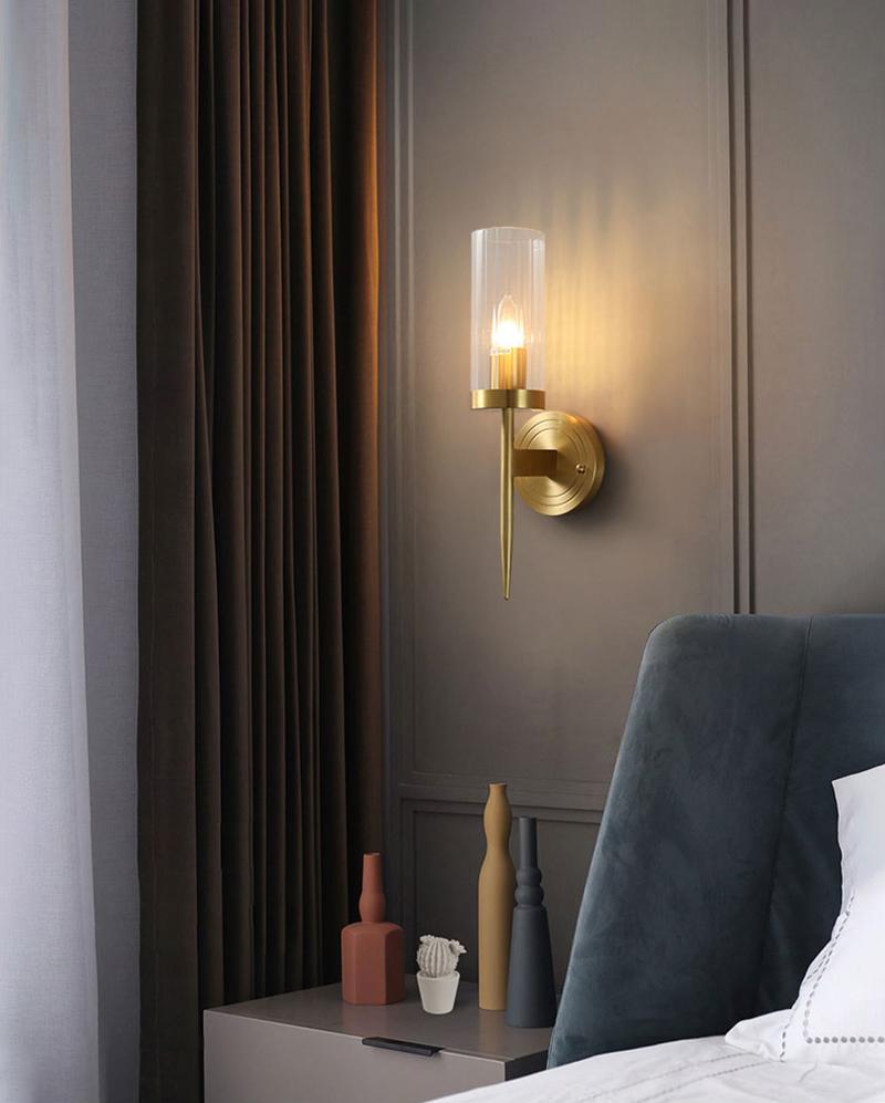 Brass Glass Candlestick Wall Sconce