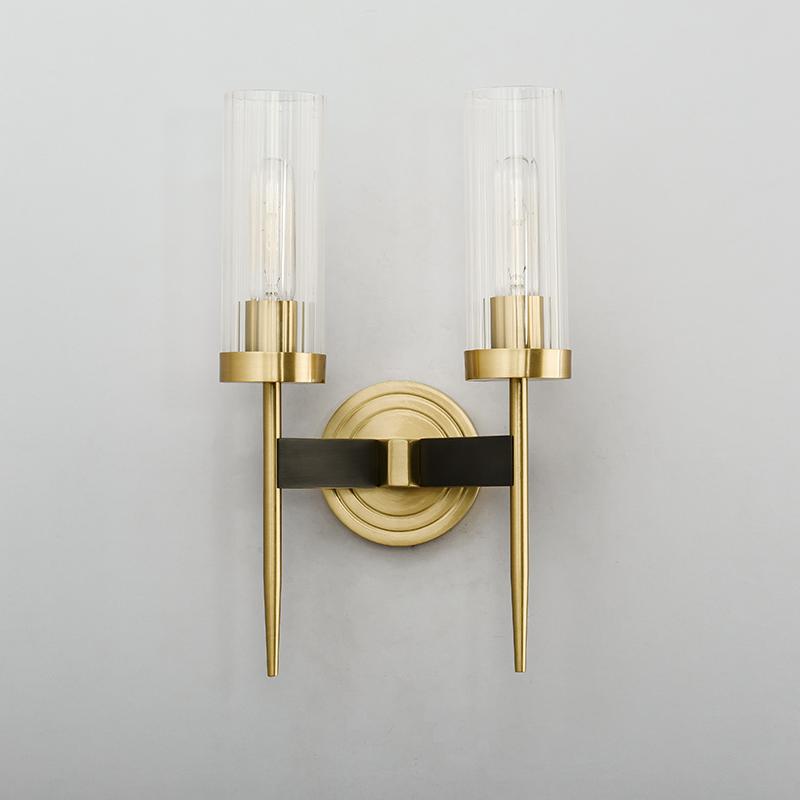 Brass Glass Candlestick Wall Sconce