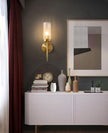Brass Glass Candlestick Wall Sconce