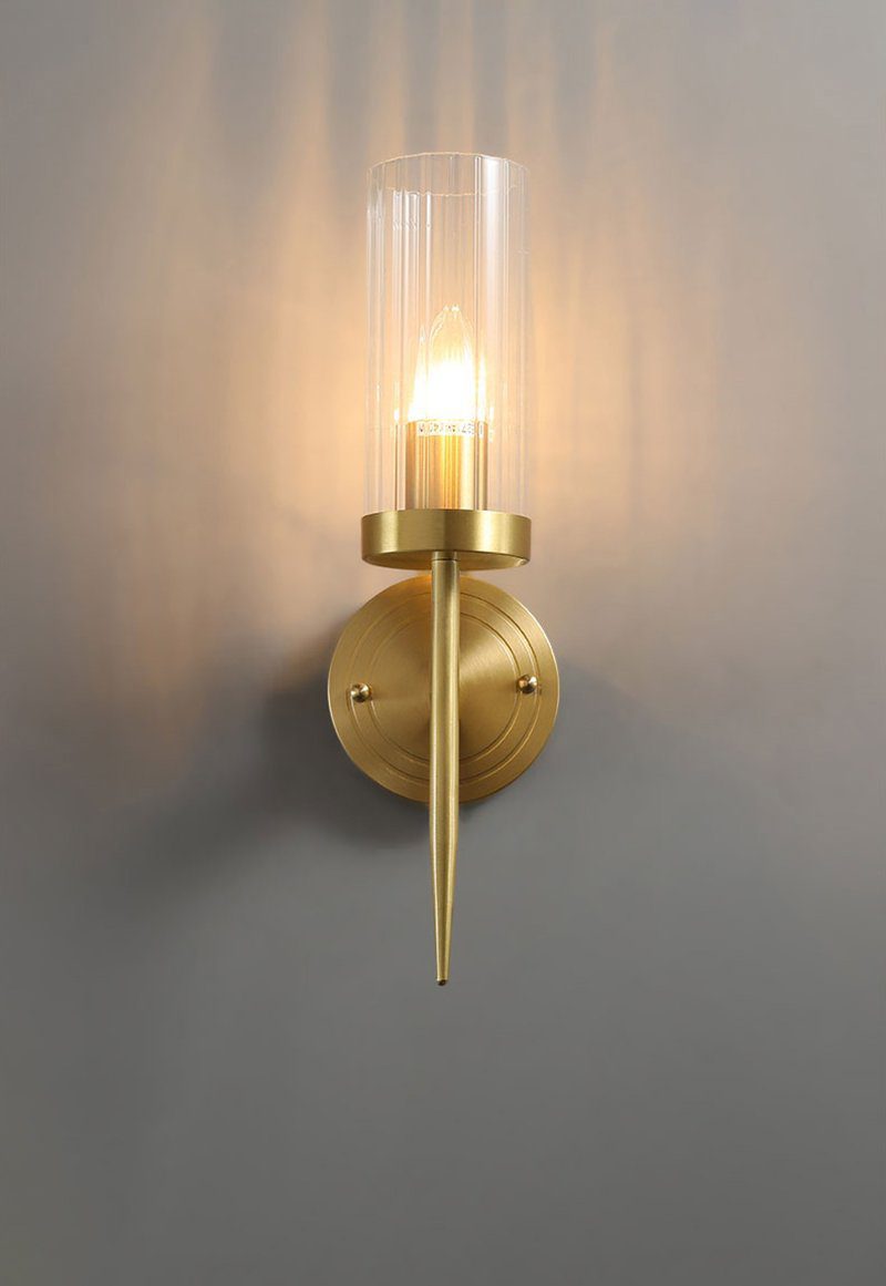 Brass Glass Candlestick Wall Sconce