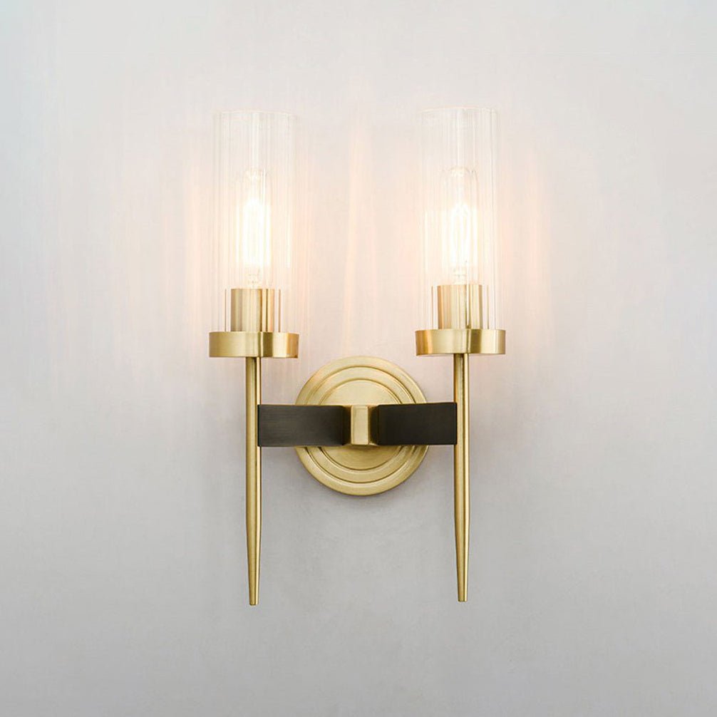 Brass Glass Candlestick Wall Sconce