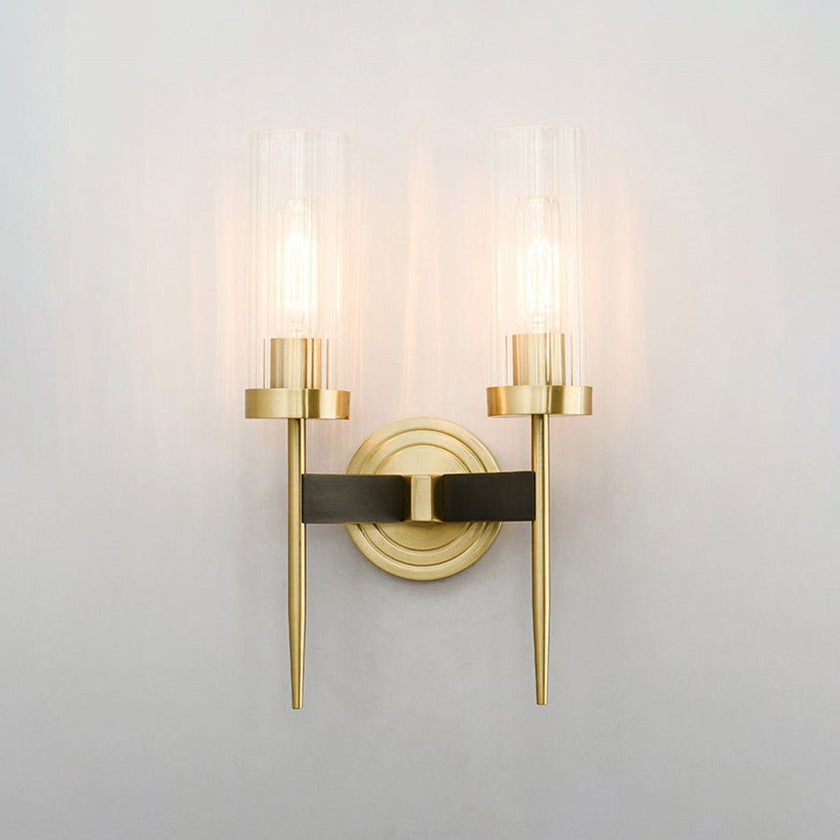 Brass Glass Candlestick Wall Sconce