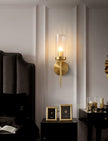 Brass Glass Candlestick Wall Sconce