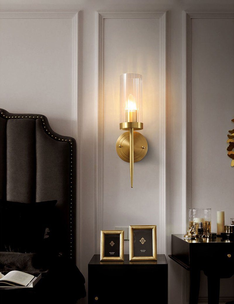 Brass Glass Candlestick Wall Sconce