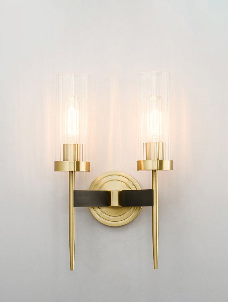 Brass Glass Candlestick Wall Sconce