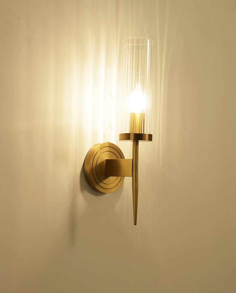 Brass Glass Candlestick Wall Sconce