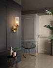 Brass Glass Candlestick Wall Sconce