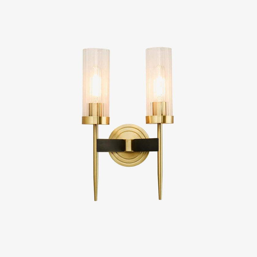 Brass Glass Candlestick Wall Sconce