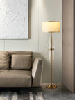 Gold Metal Linear Fabric Floor Lamp