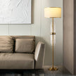Gold Metal Linear Fabric Floor Lamp