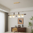 Walnut Brass Opal Globe Island Light