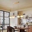 Walnut Brass Opal Globe Island Light