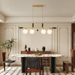 Walnut Brass Opal Globe Island Light