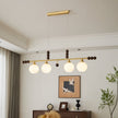 Walnut Brass Opal Globe Island Light