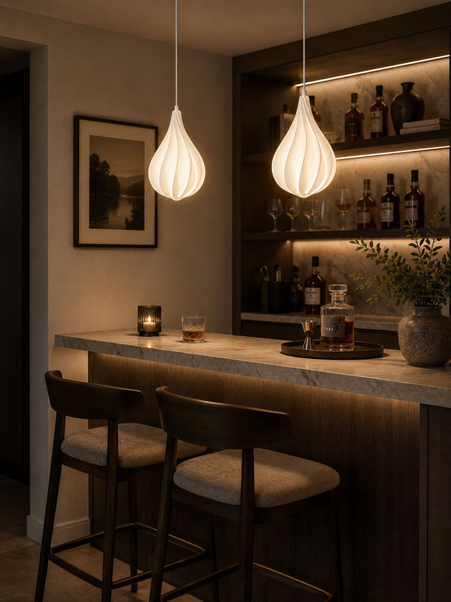 Polymer Spiral Teardrop Pendant Light