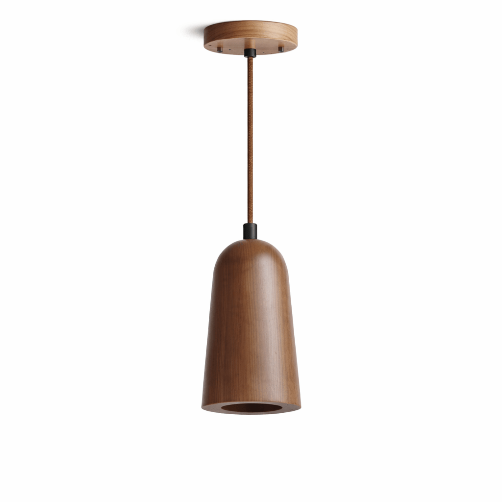 Wood Tapered Cone Pendant Light