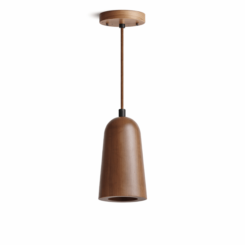 Wood Tapered Cone Pendant Light