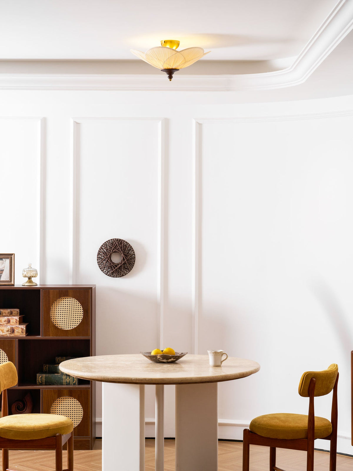 Fabric Bloom Flush Mount Light