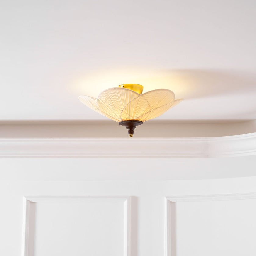 Fabric Bloom Flush Mount Light