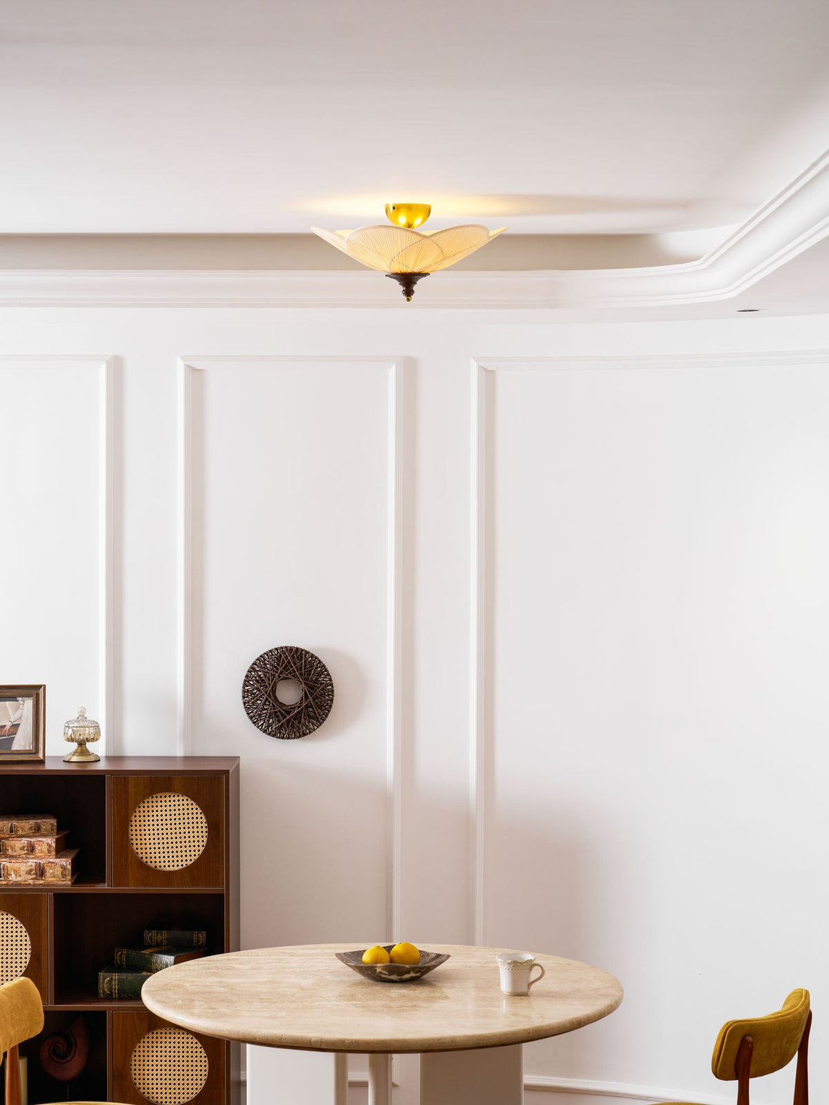 Fabric Bloom Flush Mount Light