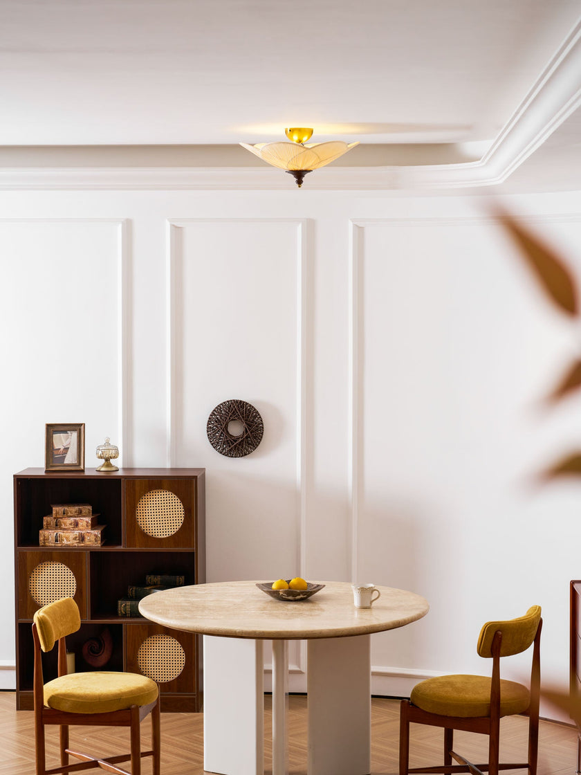 Fabric Bloom Flush Mount Light