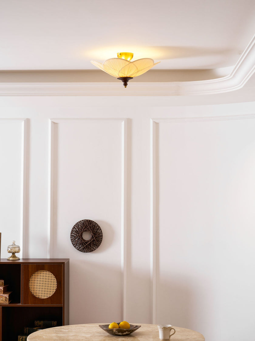 Fabric Bloom Flush Mount Light