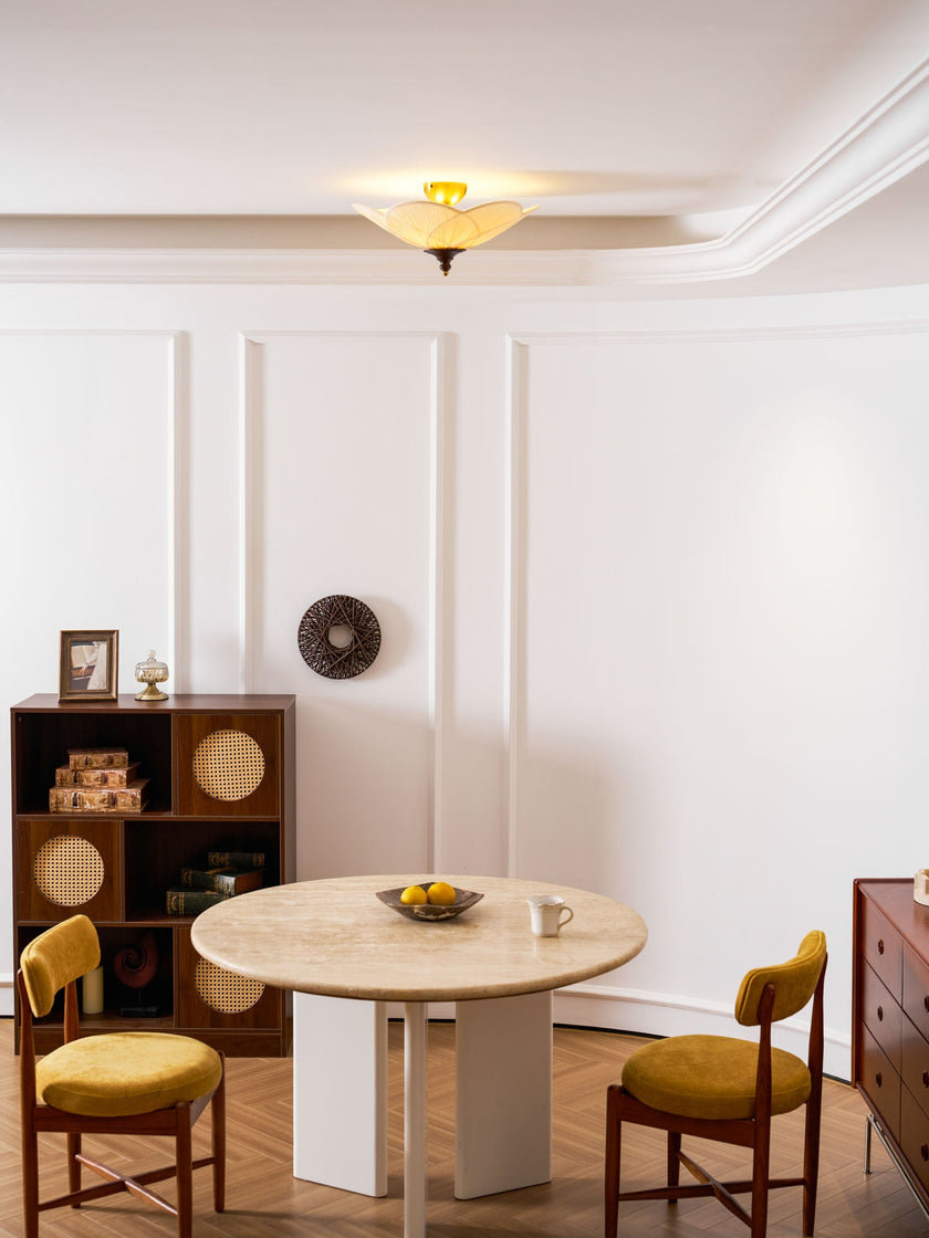 Fabric Bloom Flush Mount Light