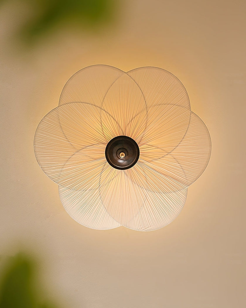Fabric Bloom Flush Mount Light