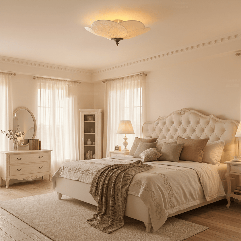 Fabric Bloom Flush Mount Light
