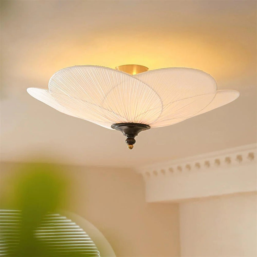Fabric Bloom Flush Mount Light