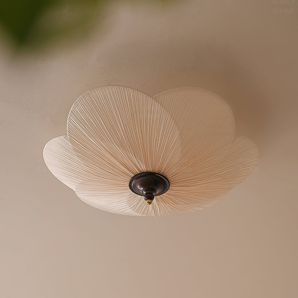 Fabric Bloom Flush Mount Light