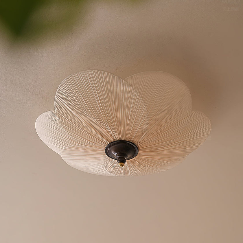 Fabric Bloom Flush Mount Light
