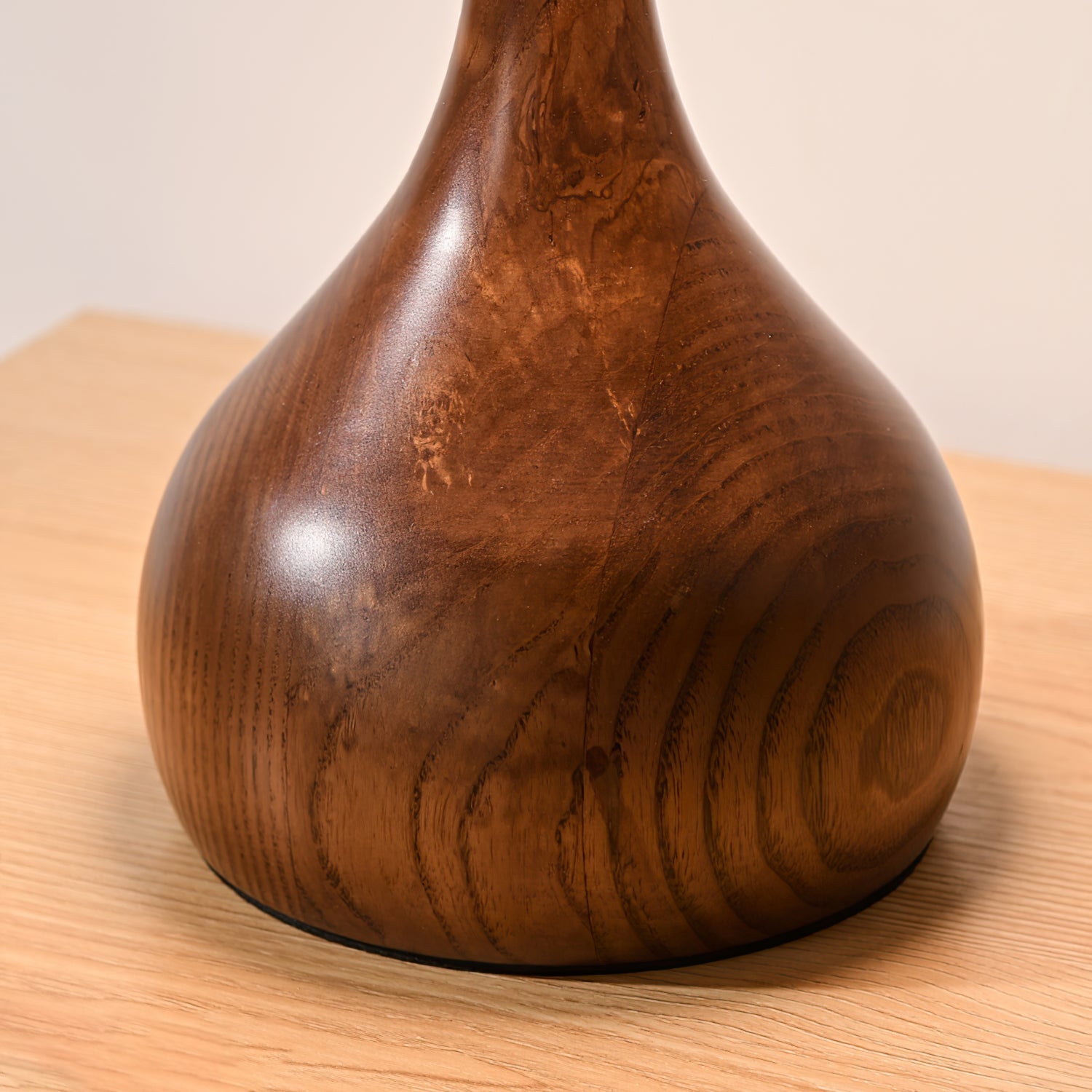 Mid-century Brass Glass Wood Table Lamp