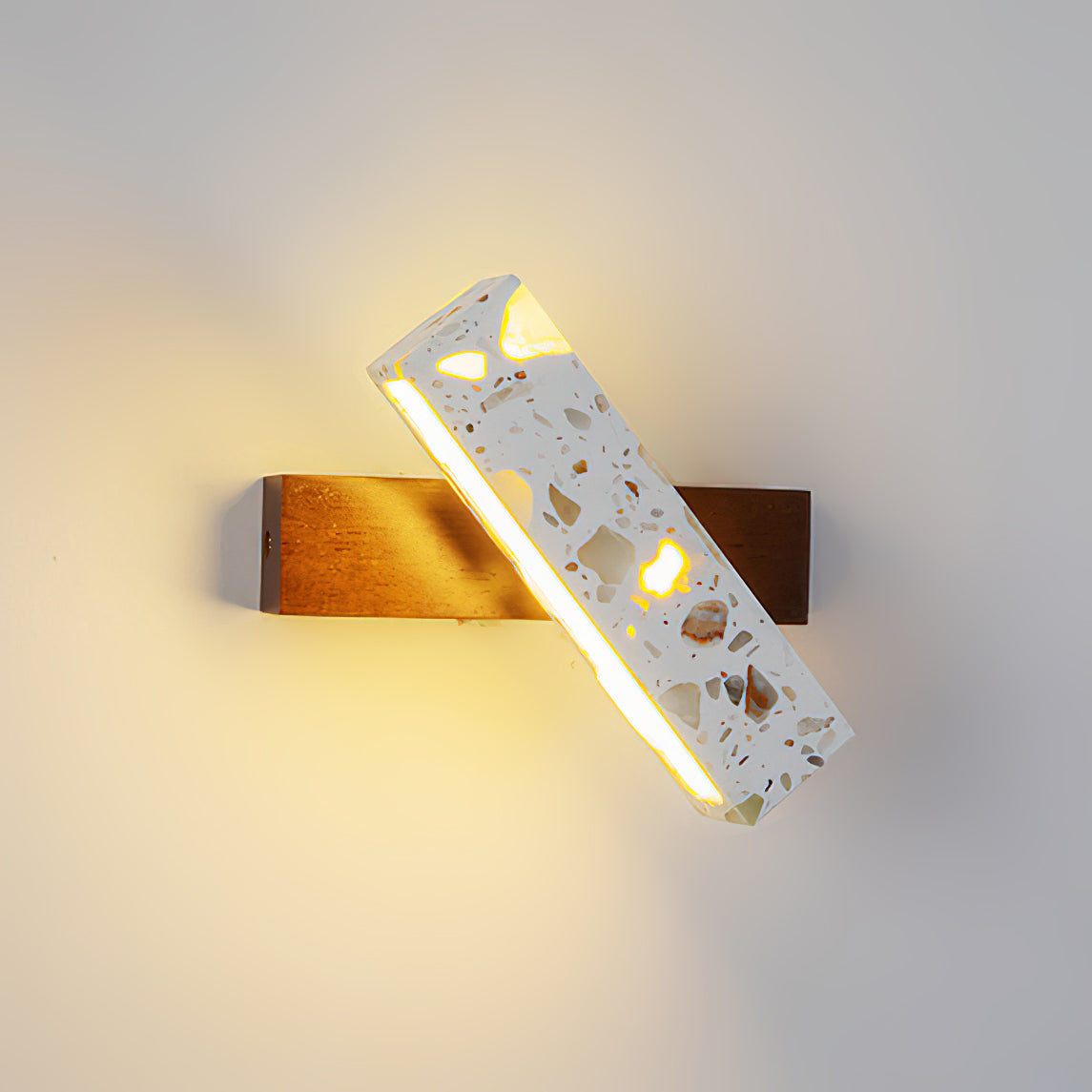 Translucent Stone & Wood Wall Lamp