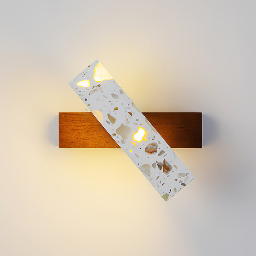 Translucent Stone & Wood Wall Lamp