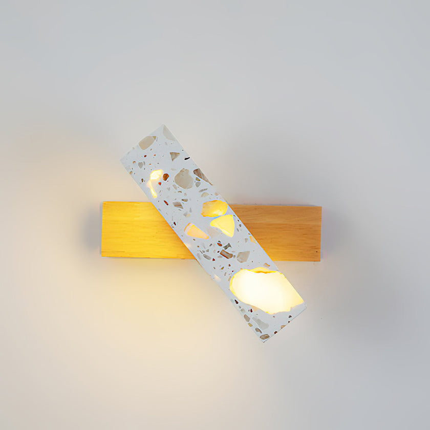 Translucent Stone & Wood Wall Lamp