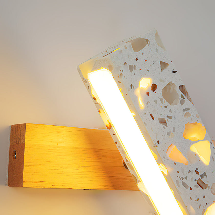Translucent Stone & Wood Wall Lamp