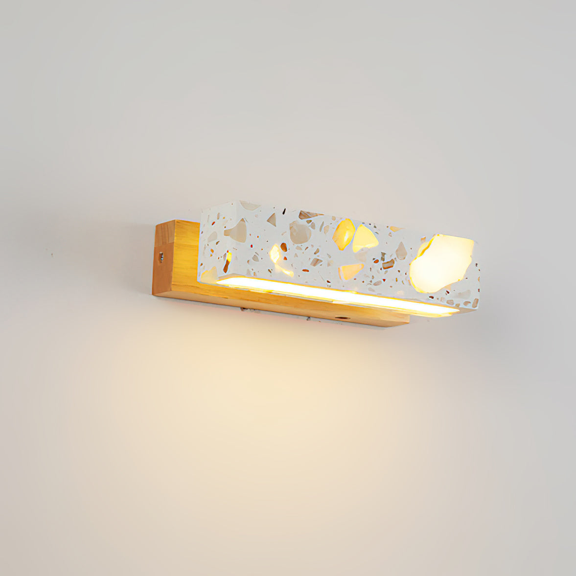 Translucent Stone & Wood Wall Lamp