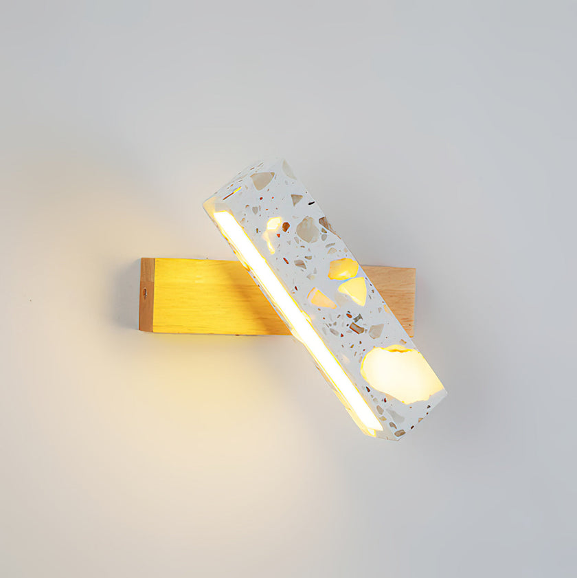 Translucent Stone & Wood Wall Lamp