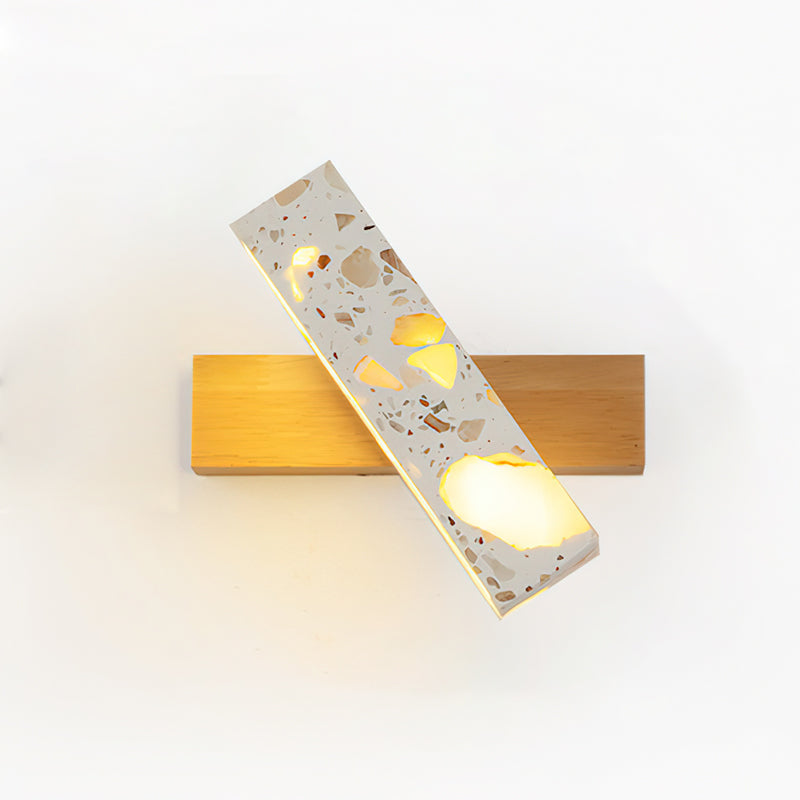 Translucent Stone & Wood Wall Lamp
