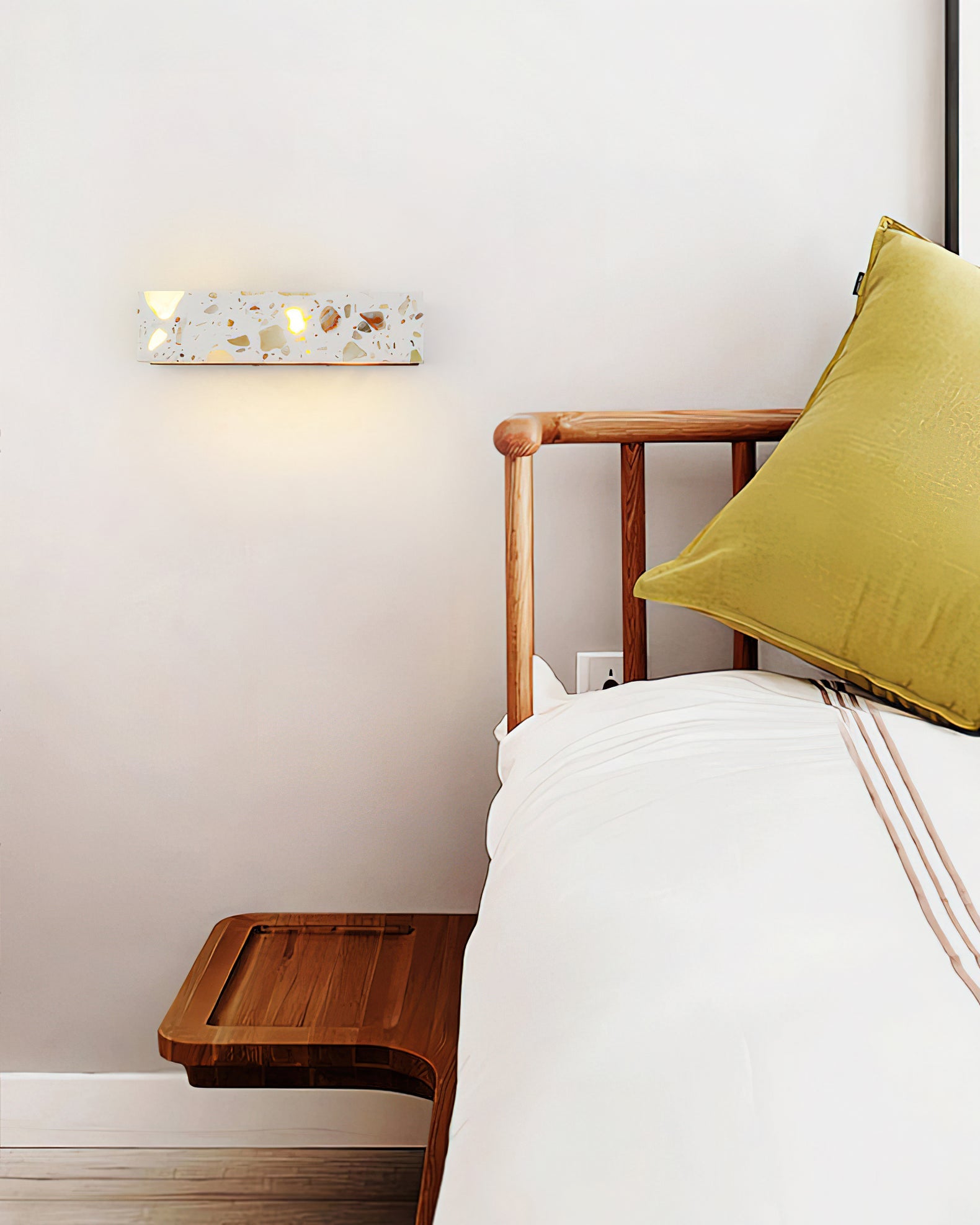 Translucent Stone & Wood Wall Lamp