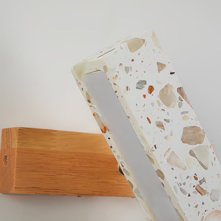 Translucent Stone & Wood Wall Lamp