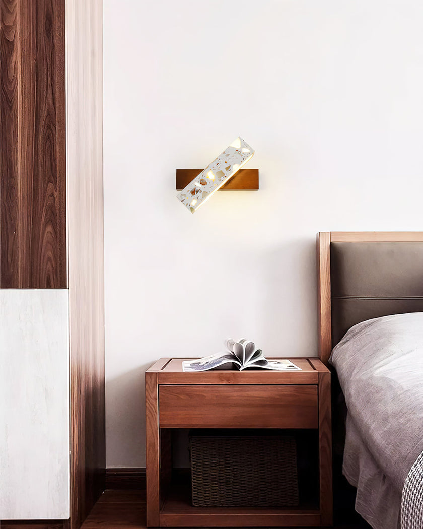 Translucent Stone & Wood Wall Lamp