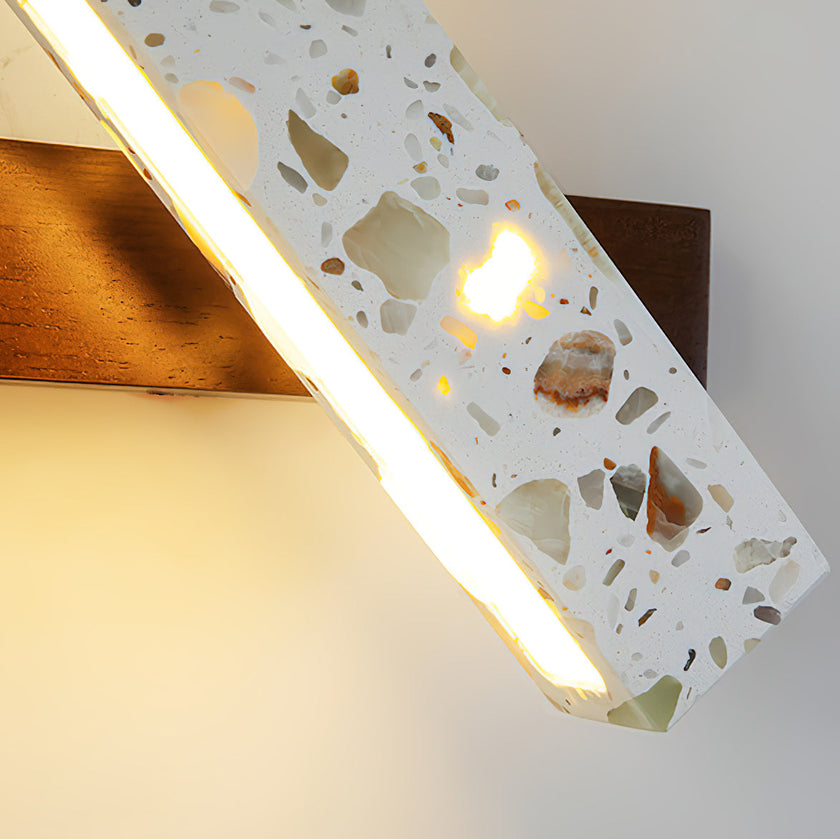 Translucent Stone & Wood Wall Lamp