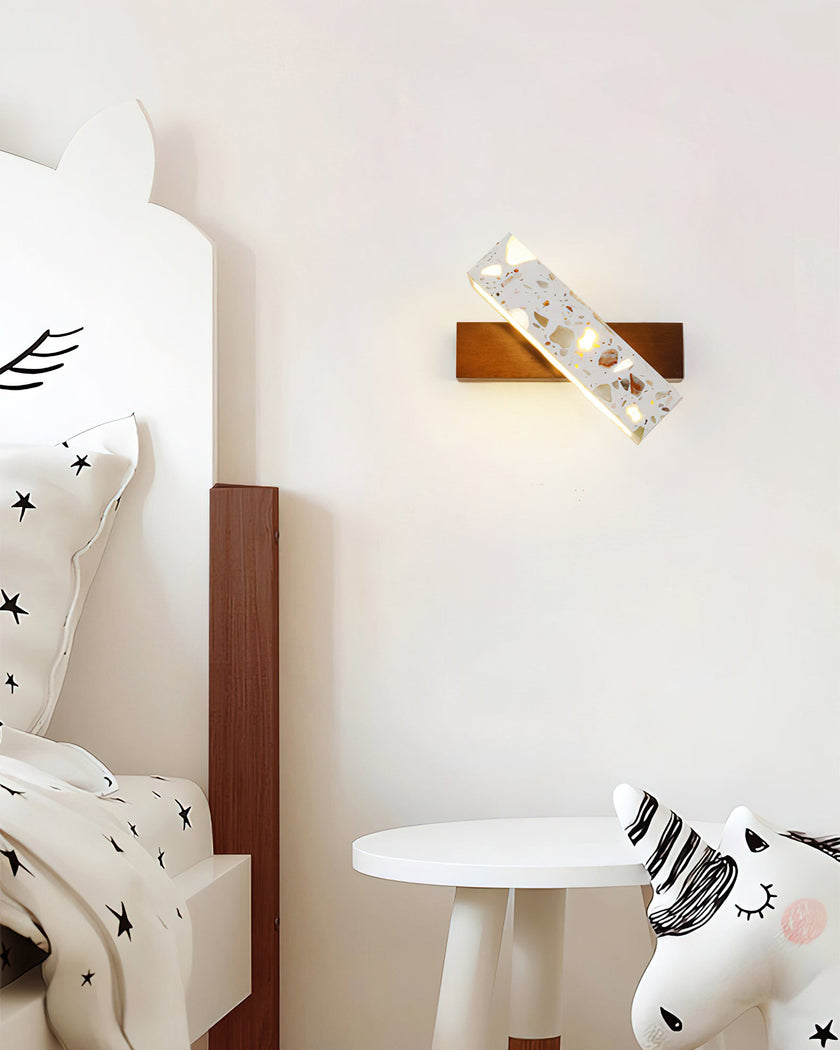 Translucent Stone & Wood Wall Lamp
