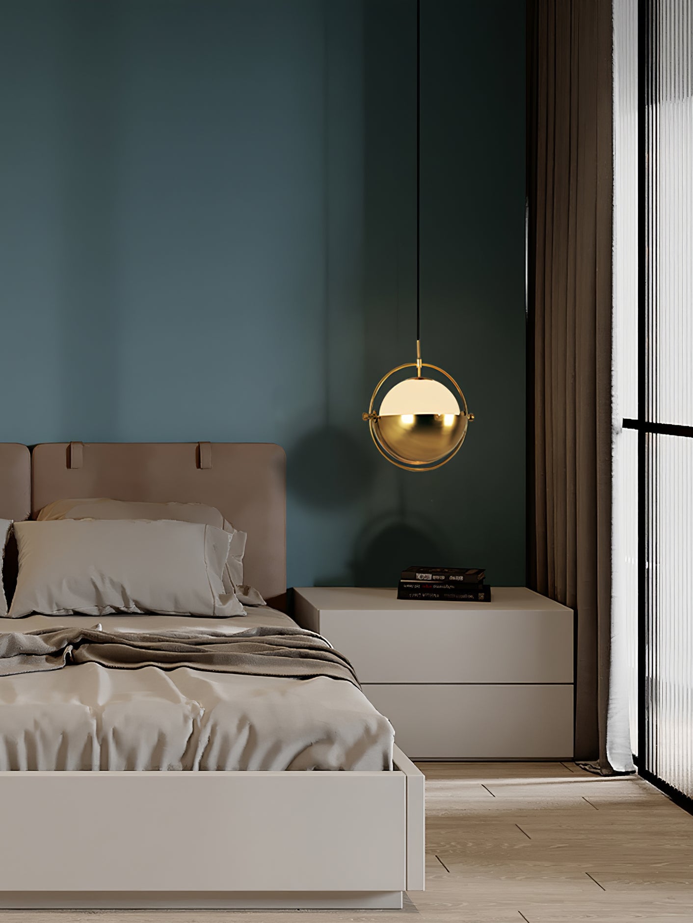Adjustable Glass Shade Pendant Lamp
